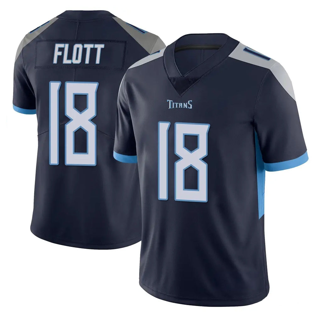 Tocy T.Titans #18 Cor'Dale Flott Player Navy Limited Vapor Untouchable Home Game Stitched Jerseys