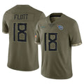 Tocy T.Titans #18 Cor'Dale Flott Player Olive Limited Salute to Service Home Game Stitched Jerseys