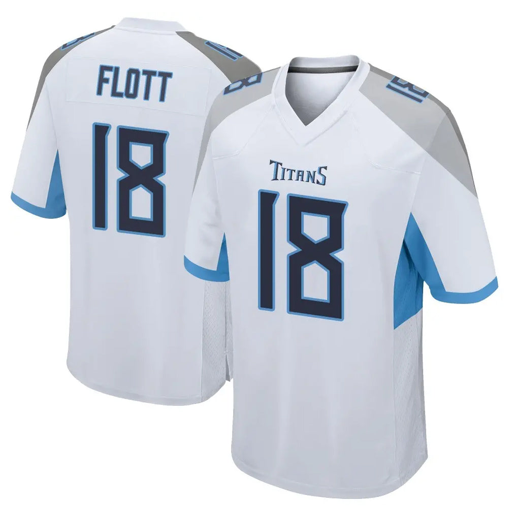 Tocy T.Titans #18 Cor'Dale Flott Player White Home Game Stitched Jerseys