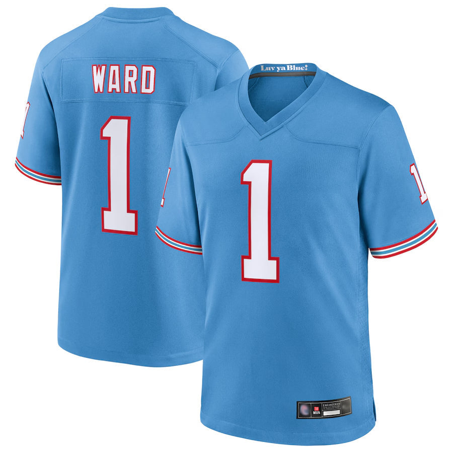 tocy T.Titans #1 Cameron Ward Player Light Blue Replica Limited Game Stitched Jerseys