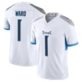 Tocy T.Titans #1 Cameron Ward Player White 2025 Vapor Limited Home Game Stitched Jerseys