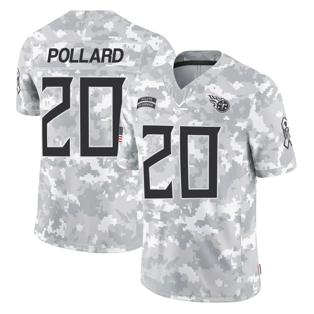 Tocy T.Titans #20 Tony Pollard Player Arctic Camo Limited Salute to Service Home Game Stitched Jerseys