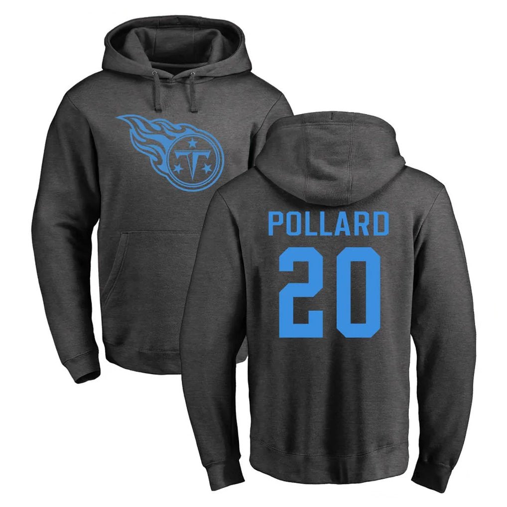 Tocy T.Titans #20 Tony Pollard Player Ash One Color Pullover Hoodies Home Game Stitched Jerseys