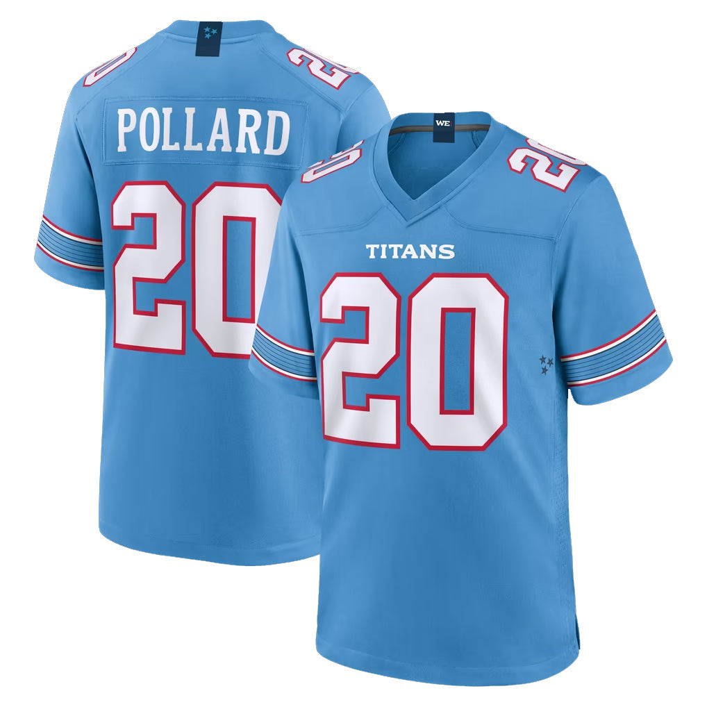 Tocy T.Titans #20 Tony Pollard Player Light Blue 2026 Game Home Stitched Jerseys
