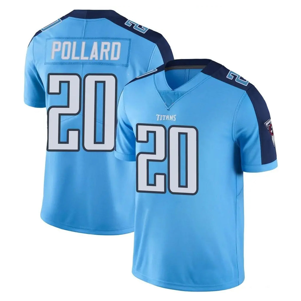 Tocy T.Titans #20 Tony Pollard Player Light Blue Limited Color Rush Home Game Stitched Jerseys
