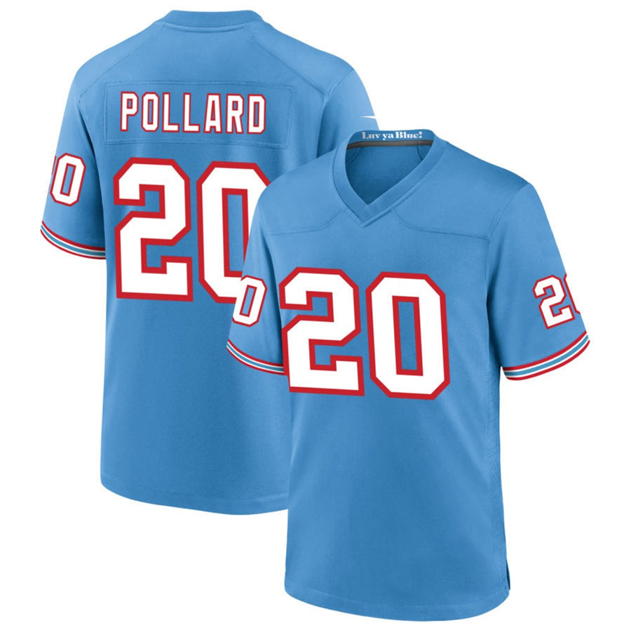 tocy T.Titans #20 Tony Pollard Player Light Blue Throwback Alternate Game Stitched Jerseys