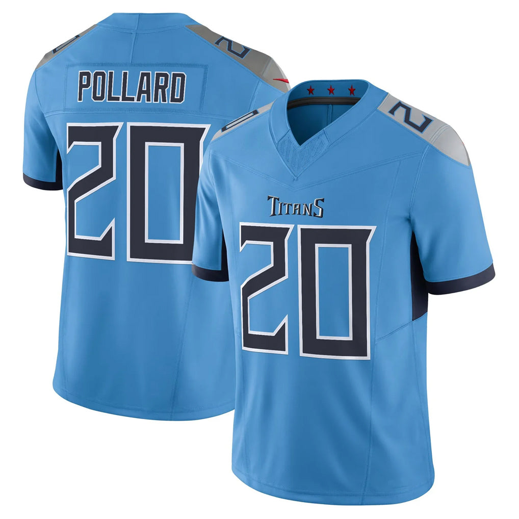 Tocy T.Titans #20 Tony Pollard Player Light Blue Vapor F.U.S.E. Limited Home Game Stitched Jerseys
