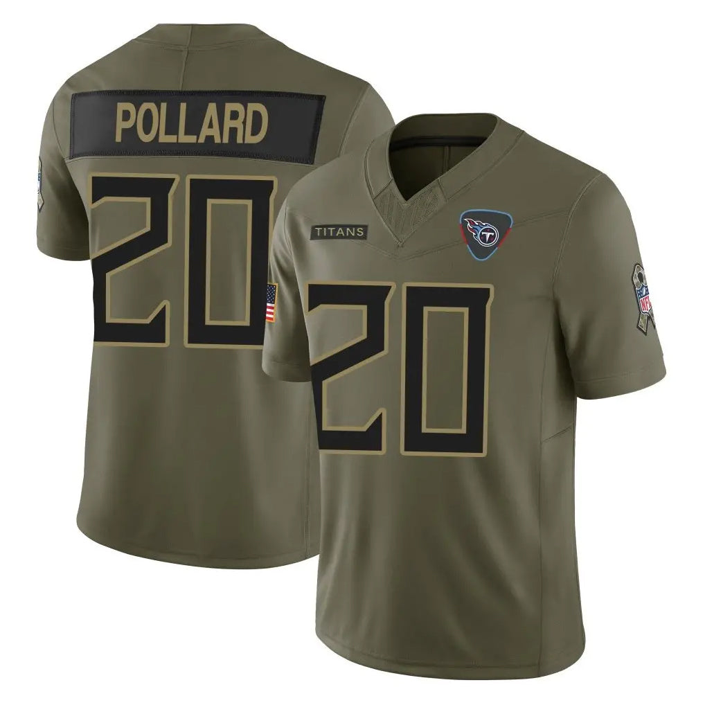 Tocy T.Titans #20 Tony Pollard Player Olive Limited 2025 Salute to Service Home Game Stitched Jerseys