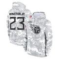 Tocy T.Titans #23 Kevin Winston Jr. Player Camo Arctic Salute to Service Pullover Hoodies Home Game Stitched Jerseys