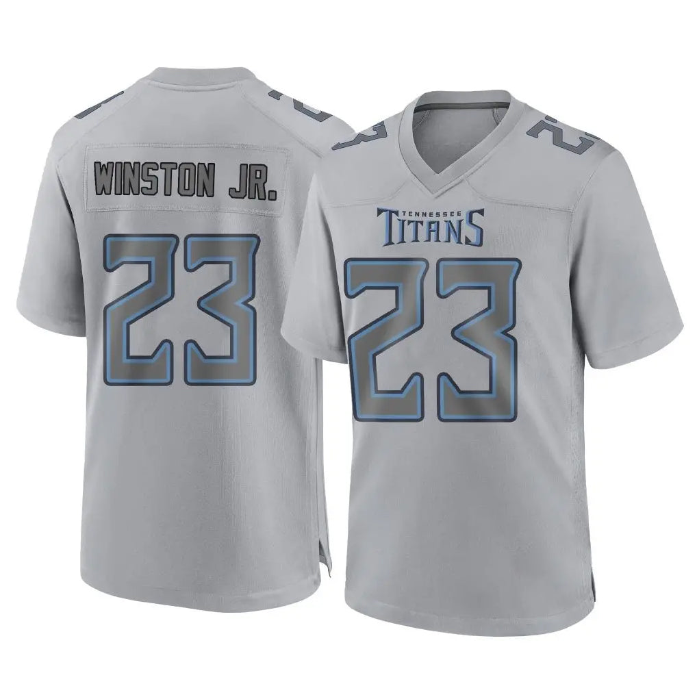 Tocy T.Titans #23 Kevin Winston Jr. Player Gray Atmosphere Fashion Home Game Stitched Jerseys