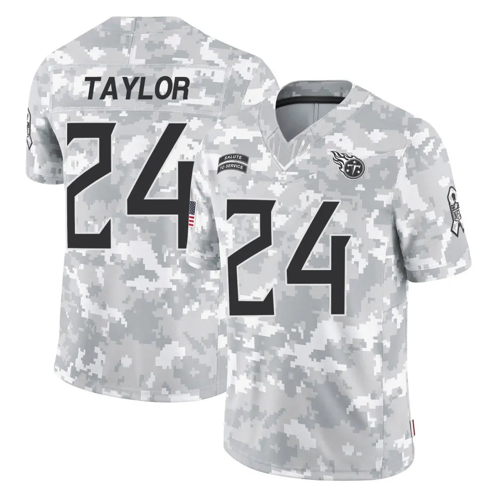 Tocy T.Titans #24 Alontae Taylor Player Arctic Camo Limited Salute to Service Home Game Stitched Jerseys