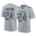 Tocy T.Titans #24 Alontae Taylor Player Gray Atmosphere Fashion Home Game Stitched Jerseys