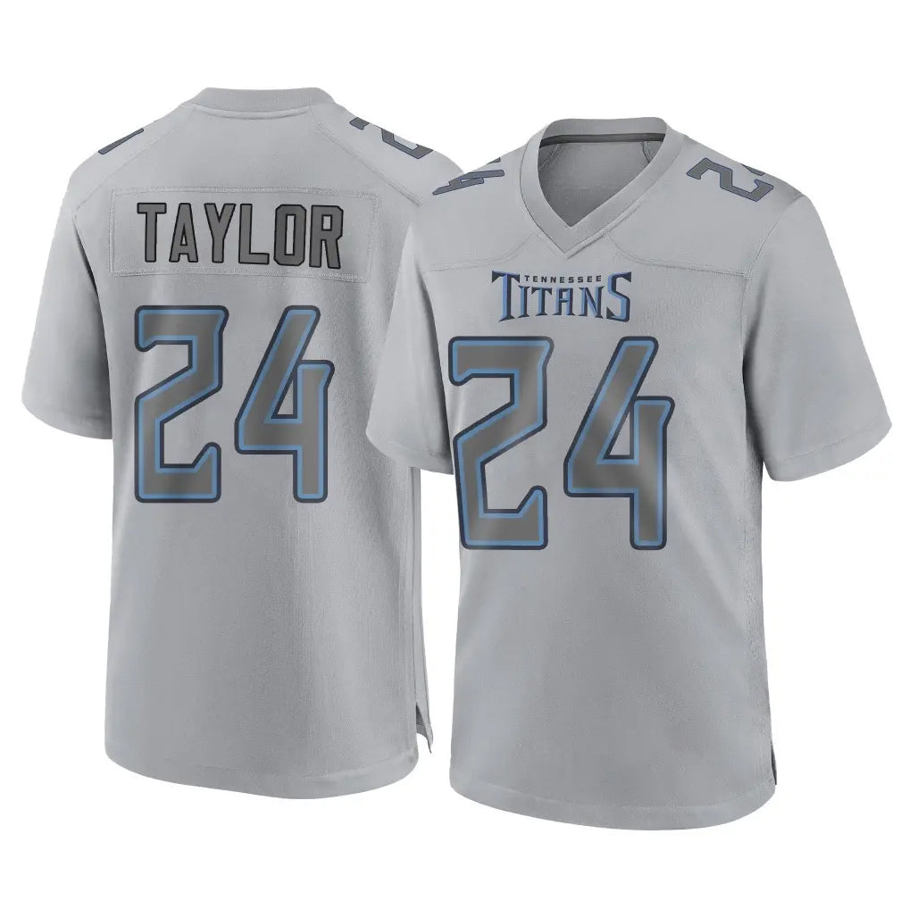 Tocy T.Titans #24 Alontae Taylor Player Gray Atmosphere Fashion Home Game Stitched Jerseys