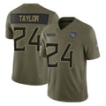 Tocy T.Titans #24 Alontae Taylor Player Olive Limited 2025 Salute to Service Home Game Stitched Jerseys