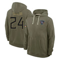 Tocy T.Titans #24 Alontae Taylor Player Olive Salute to Service Hoodies Home Game Stitched Jerseys