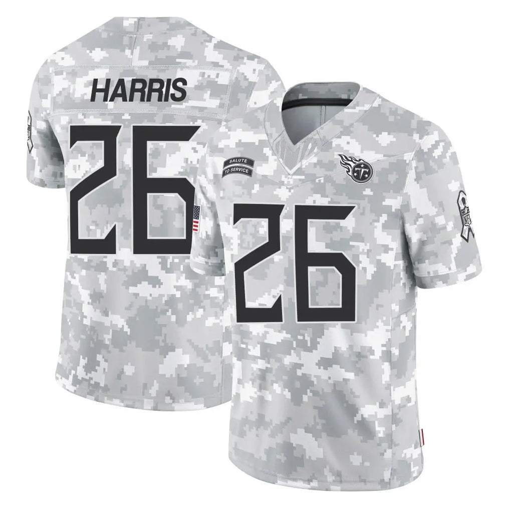 Tocy T.Titans #26 Marcus Harris Player Arctic Camo Limited Salute to Service Home Game Stitched Jerseys