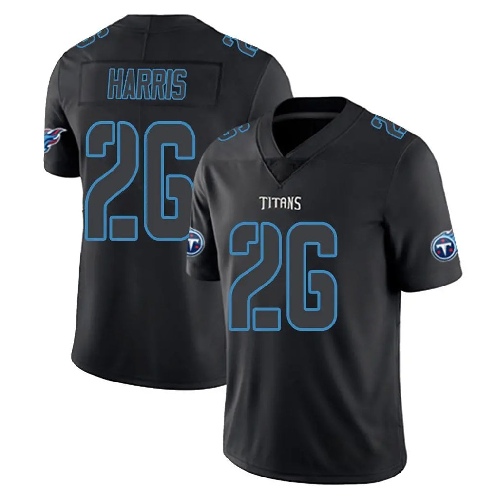Tocy T.Titans #26 Marcus Harris Player Black Impact Limited Home Game Stitched Jerseys