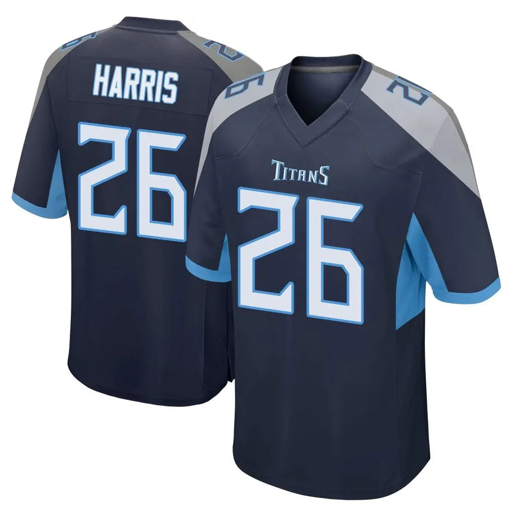 Tocy T.Titans #26 Marcus Harris Player Navy Home Game Stitched Jerseys