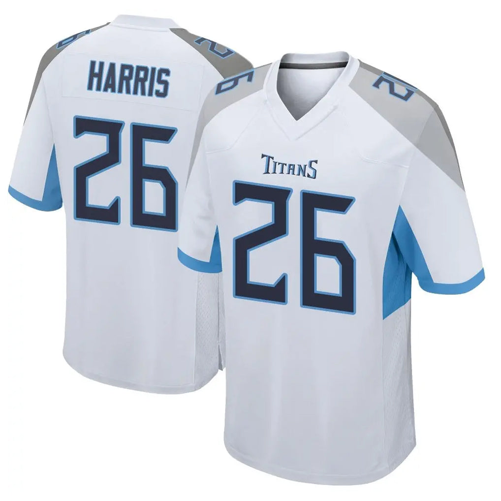 Tocy T.Titans #26 Marcus Harris Player White Home Game Stitched Jerseys