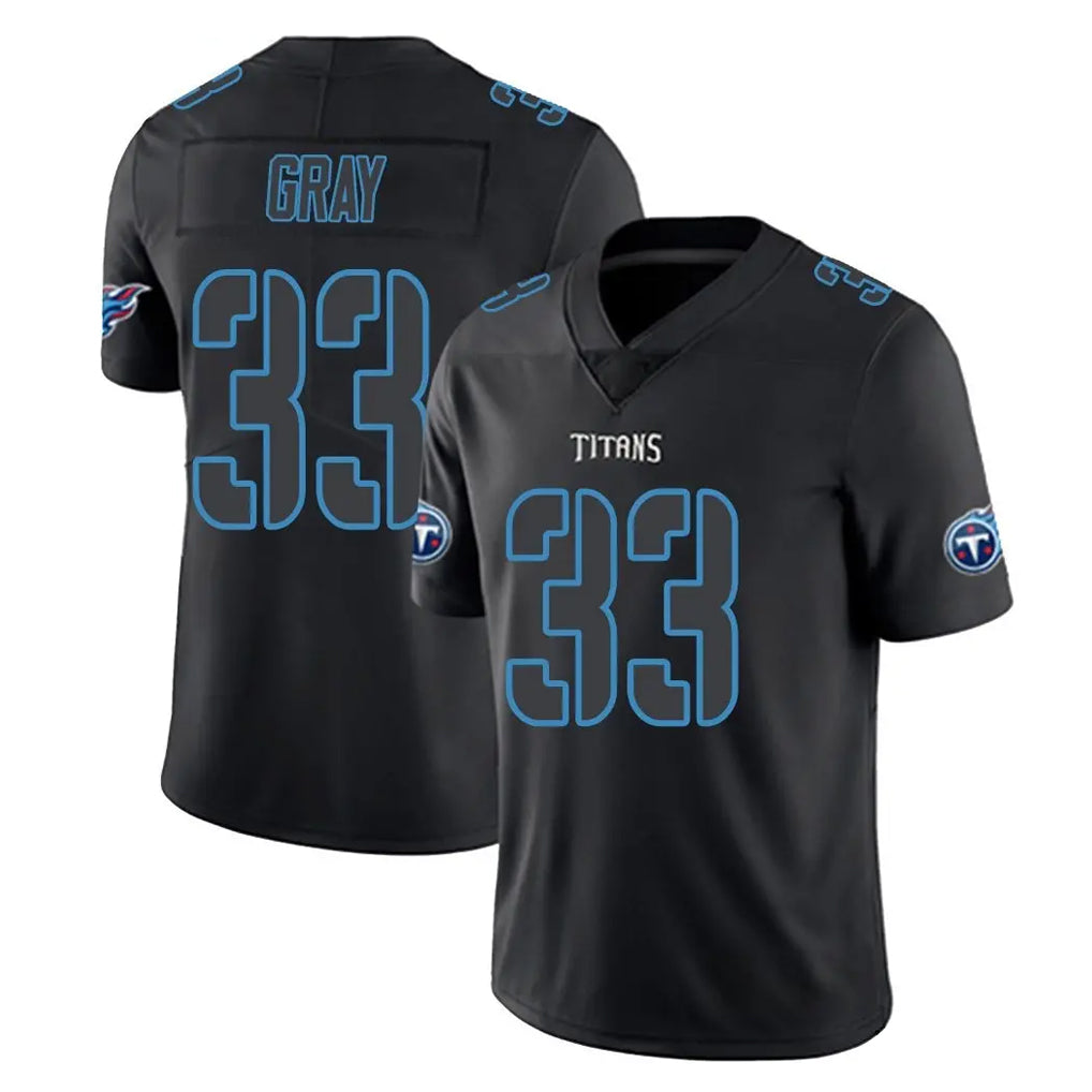Tocy T.Titans #33 Cedric Gray Player Black Impact Limited Home Game Stitched Jerseys