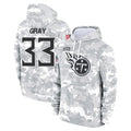 Tocy T.Titans #33 Cedric Gray Player Camo Arctic Salute to Service Pullover Hoodies Home Game Stitched Jerseys