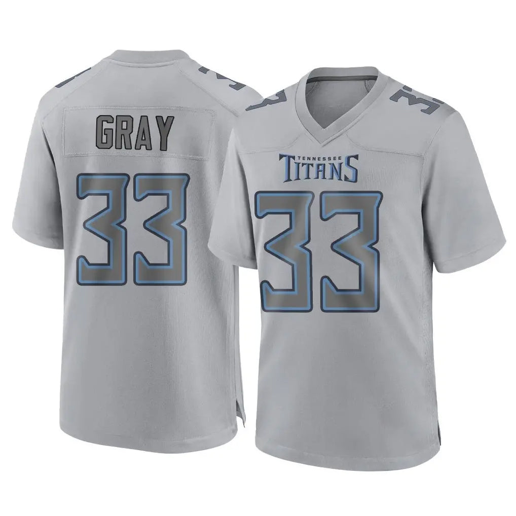 Tocy T.Titans #33 Cedric Gray Player Gray Atmosphere Fashion Home Game Stitched Jerseys