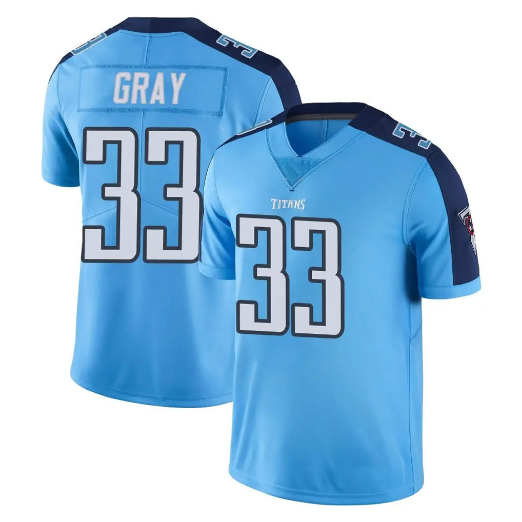 Tocy T.Titans #33 Cedric Gray Player Light Blue Limited Color Rush Home Game Stitched Jerseys