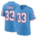 Tocy T.Titans #33 Cedric Gray Player Light Blue Oilers Throwback Home Game Stitched Jerseys