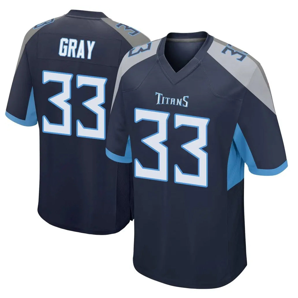Tocy T.Titans #33 Cedric Gray Player Navy Home Game Stitched Jerseys