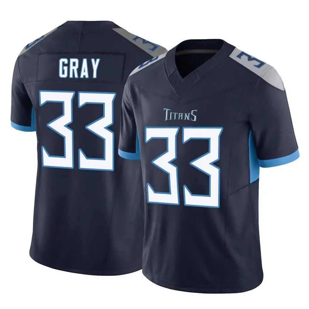 Tocy T.Titans #33 Cedric Gray Player Navy Limited Vapor F.U.S.E. Home Game Stitched Jerseys
