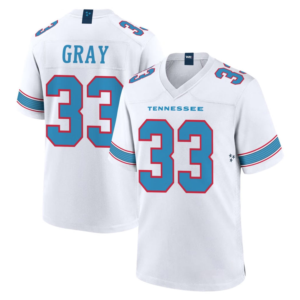 Tocy T.Titans #33 Cedric Gray Player White 2026 Game Home Stitched Jerseys