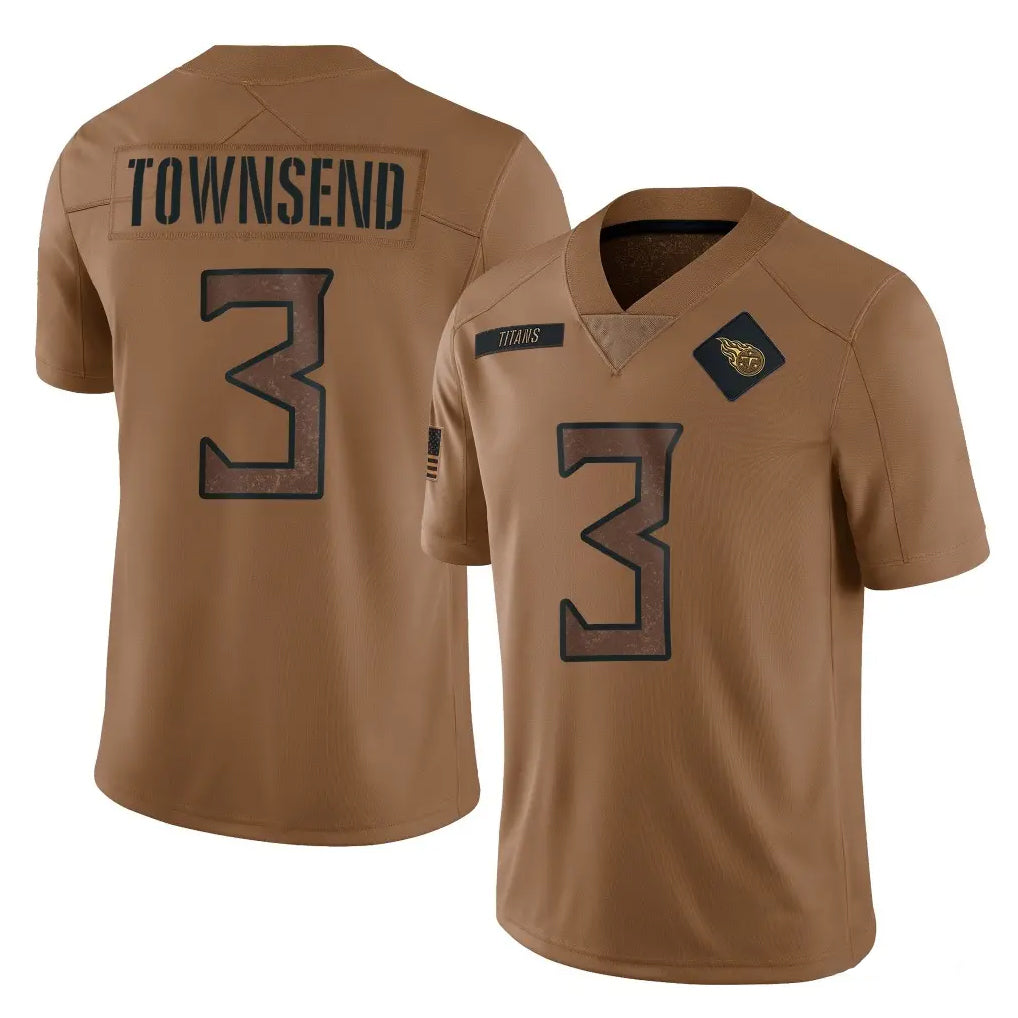 Tocy T.Titans #3 Tommy Townsend Player Brown Limited Salute to Service Home Game Stitched Jerseys