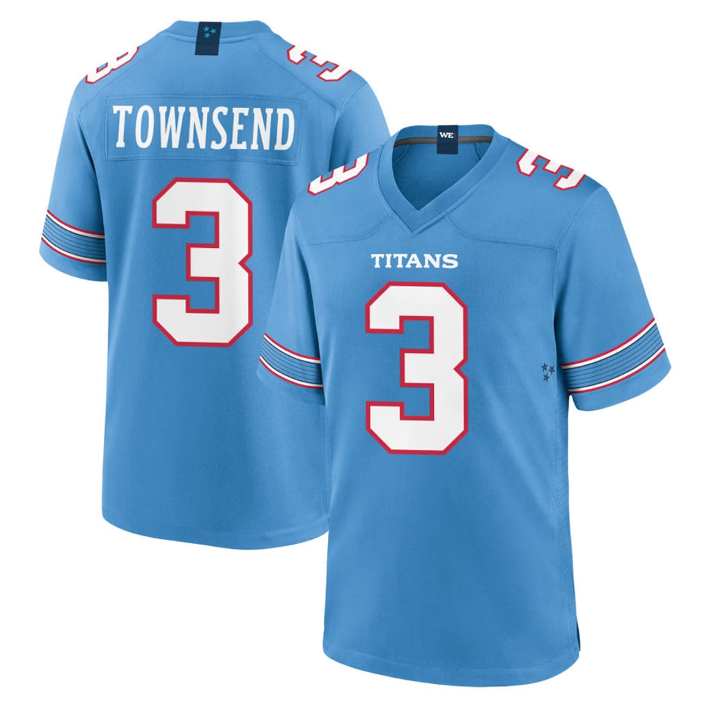 Tocy T.Titans #3 Tommy Townsend Player Light Blue 2026 Game Home Stitched Jerseys