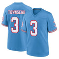 Tocy T.Titans #3 Tommy Townsend Player Light Blue Oilers Throwback Home Game Stitched Jerseys
