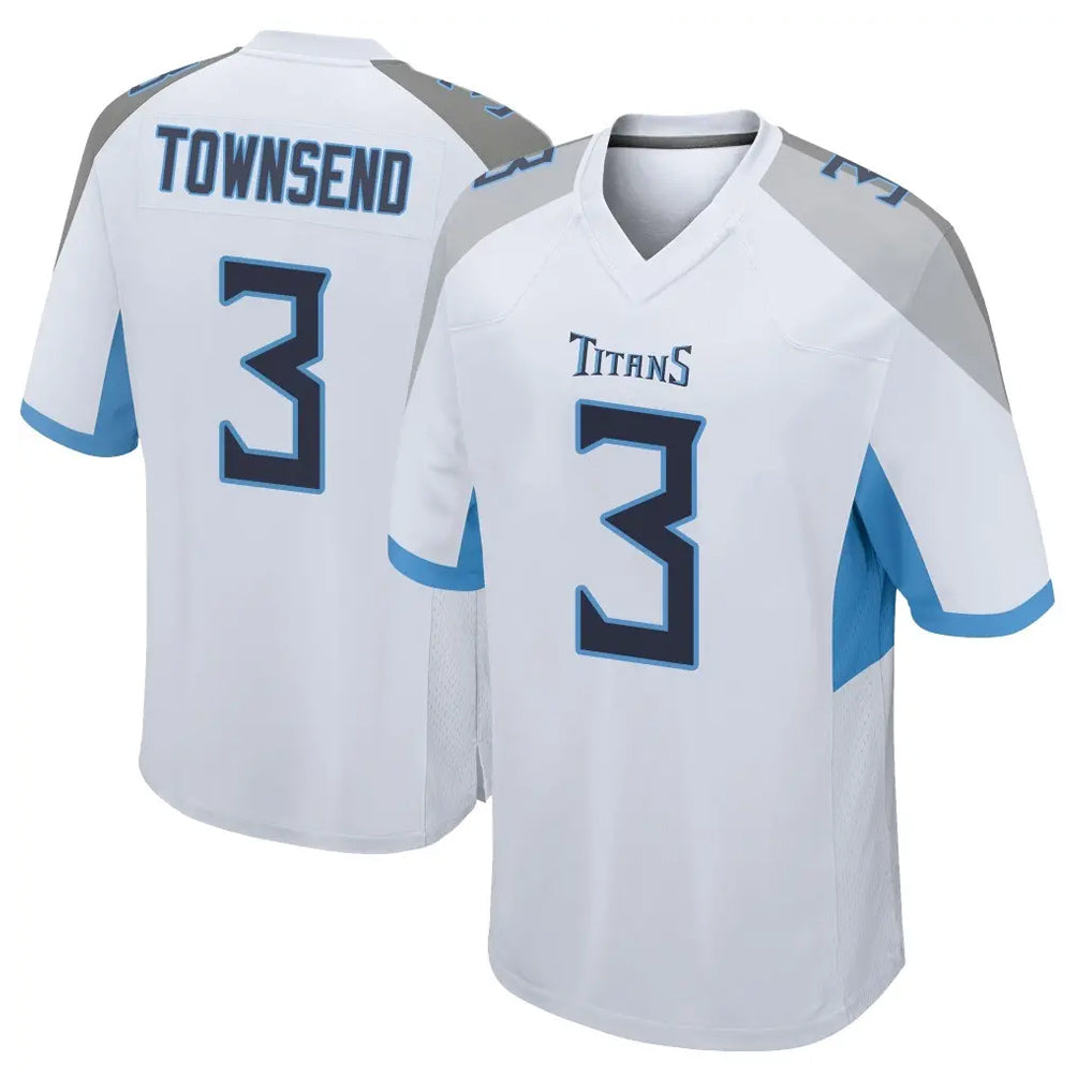 Tocy T.Titans #3 Tommy Townsend Player White Home Game Stitched Jerseys