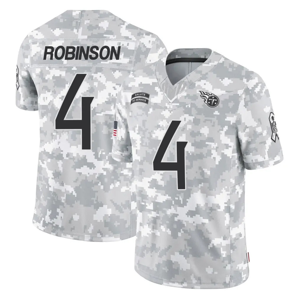 Tocy T.Titans #4 Wan'Dale Robinson Player Arctic Camo Limited Salute to Service Home Game Stitched Jerseys