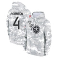 Tocy T.Titans #4 Wan'Dale Robinson Player Camo Arctic Salute to Service Pullover Hoodies Home Game Stitched Jerseys