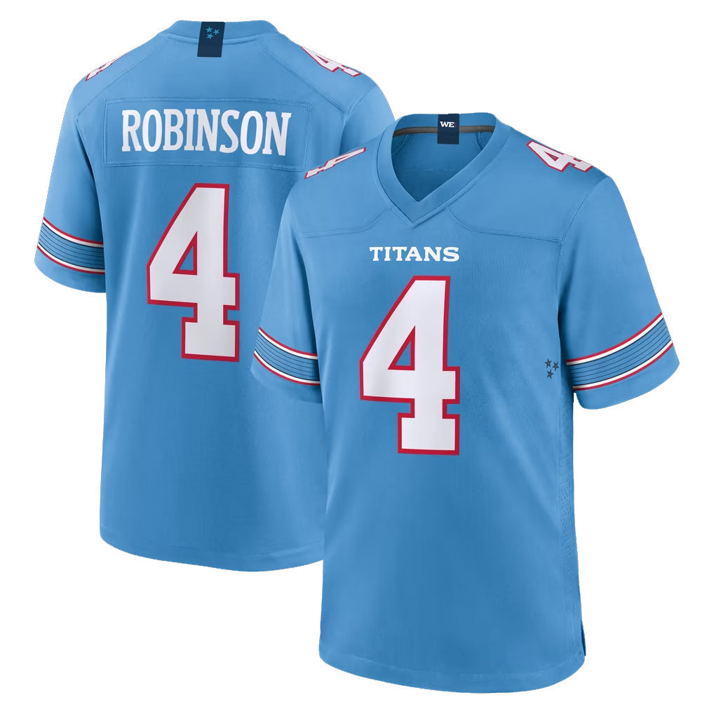 Tocy T.Titans #4 Wan'Dale Robinson Player Light Blue 2026 Game Home Stitched Jerseys