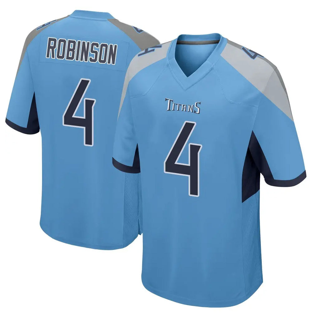 Tocy T.Titans #4 Wan'Dale Robinson Player Light Blue Home Game Stitched Jerseys