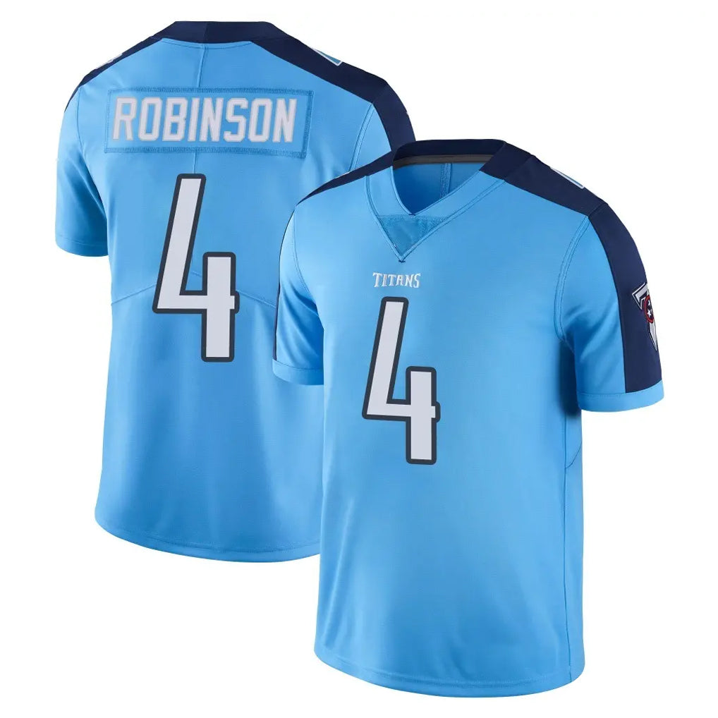 Tocy T.Titans #4 Wan'Dale Robinson Player Light Blue Limited Color Rush Home Game Stitched Jerseys