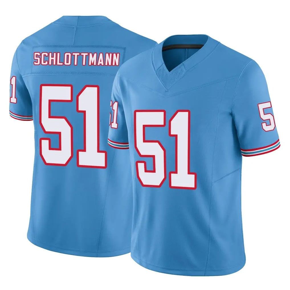 Tocy T.Titans #51 Austin Schlottmann Player Light Blue Limited Vapor F.U.S.E. Home Game Stitched Jerseys