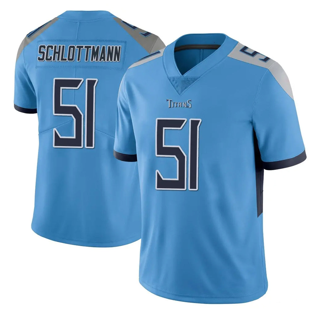 Tocy T.Titans #51 Austin Schlottmann Player Light Blue Limited Vapor Untouchable Home Game Stitched Jerseys