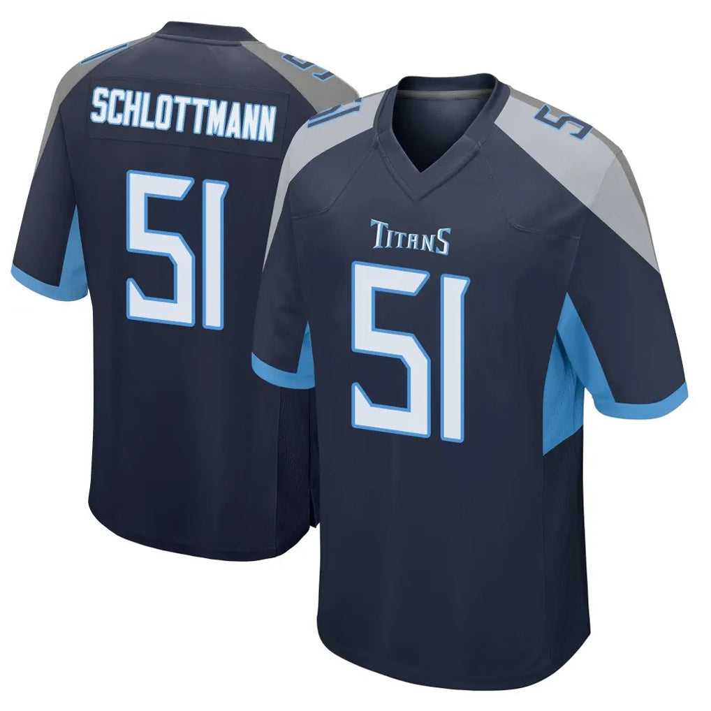 Tocy T.Titans #51 Austin Schlottmann Player Navy Home Game Stitched Jerseys