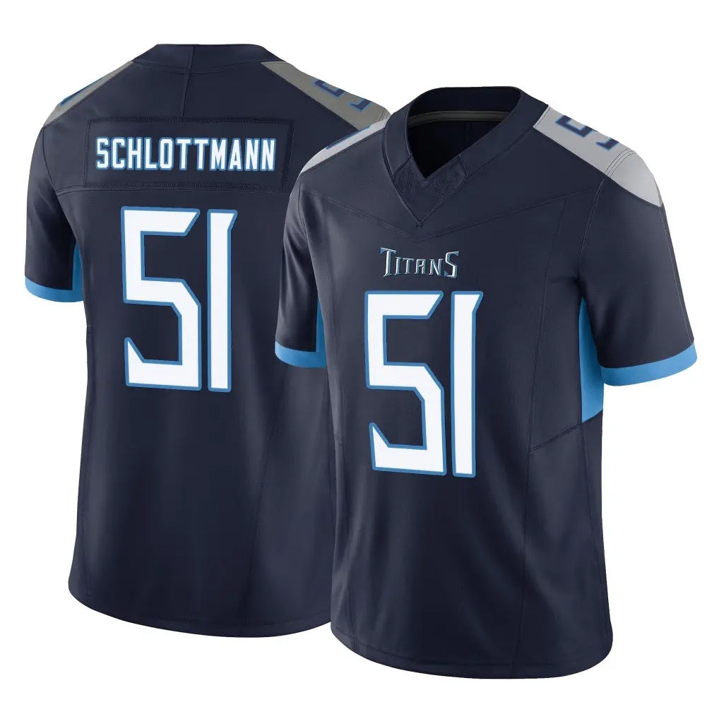 Tocy T.Titans #51 Austin Schlottmann Player Navy Limited Vapor F.U.S.E. Home Game Stitched Jerseys