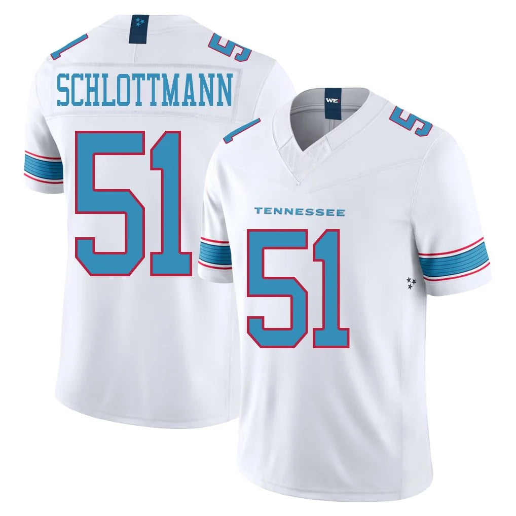 Tocy T.Titans #51 Austin Schlottmann Player White Limited Vapor F.U.S.E. Home Game Stitched Jerseys