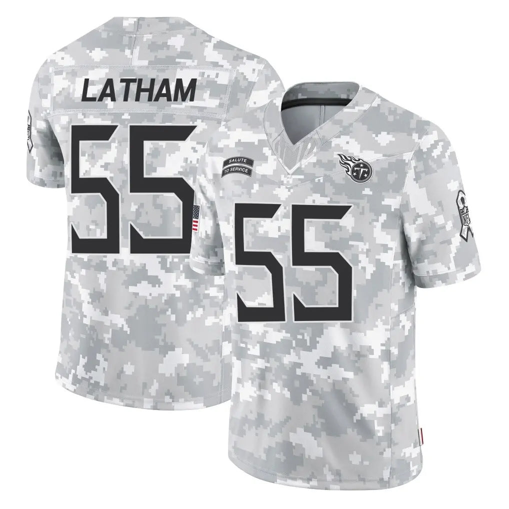 Tocy T.Titans #55 JC Latham Player Arctic Camo Limited Salute to Service Home Game Stitched Jerseys