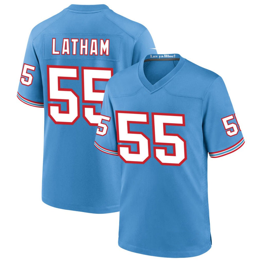 tocy T.Titans #55 JC Latham Player Blue Throwback Alternate Game Stitched Jerseys