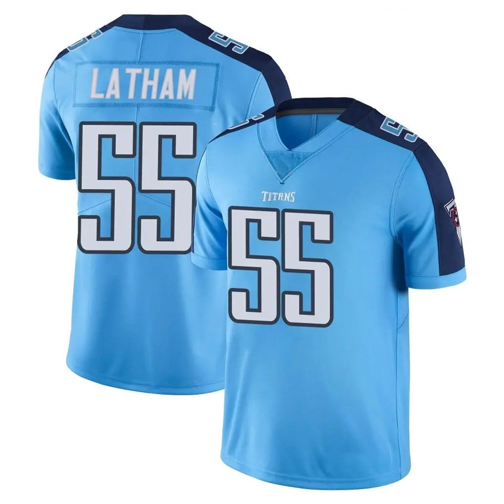 Tocy T.Titans #55 JC Latham Player Light Blue Limited Color Rush Home Game Stitched Jerseys