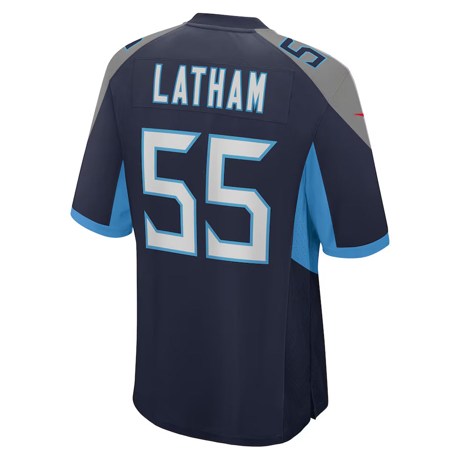 tocy T.Titans #55 JC Latham Player Navy Home Game Stitched Jerseys