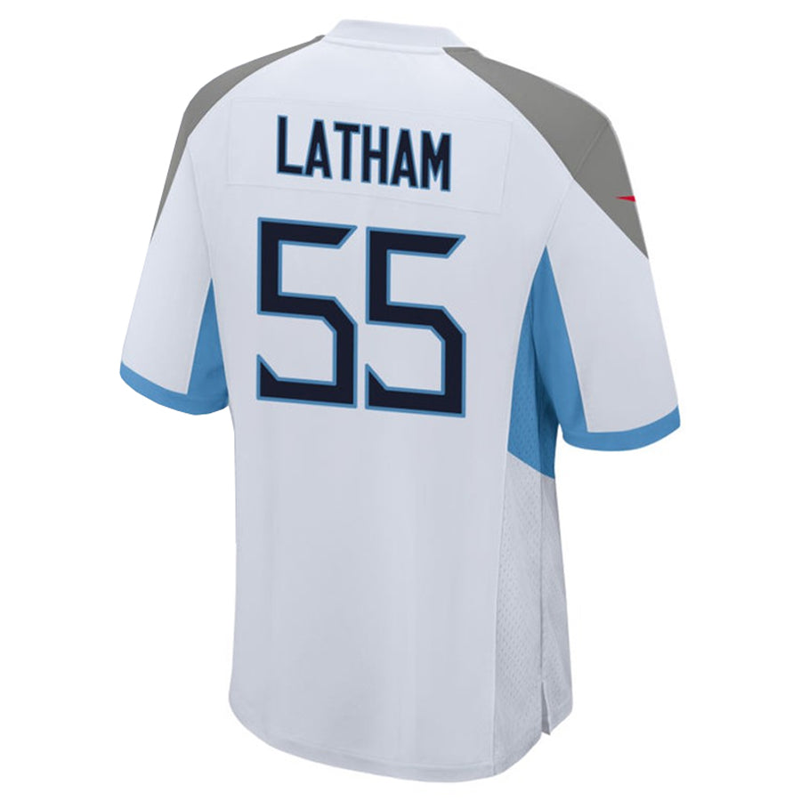 tocy T.Titans #55 JC Latham Player White Home Game Stitched Jerseys